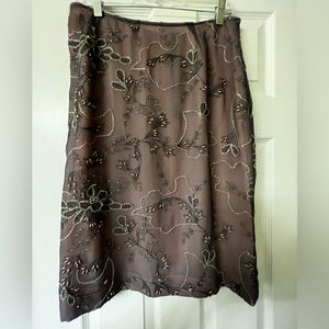 Silk Beaded Pencil Skirt